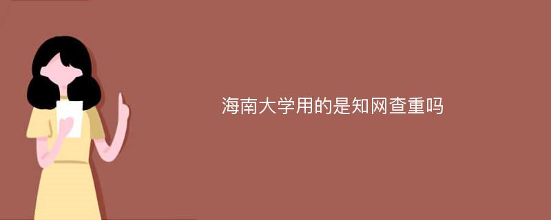 海南大学用的是知网查重吗