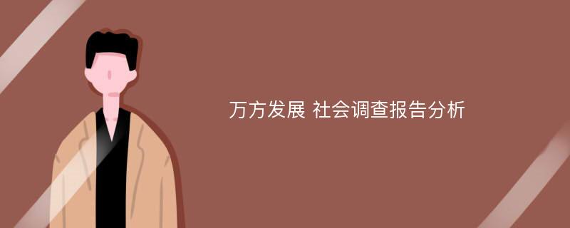 万方发展 社会调查报告分析