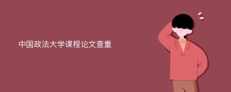 中国政法大学课程论文查重