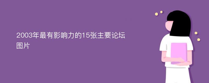 2003年最有影响力的15张主要论坛图片